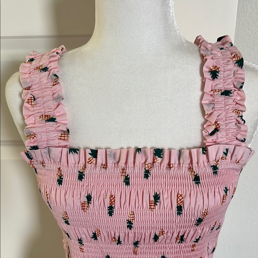 NWT Kate Spade Pink Pineapple Tank Top Medium - Picture 3 of 8